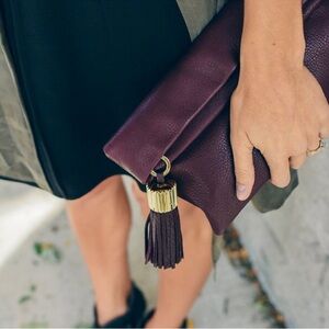 India Hicks Leather Clutch